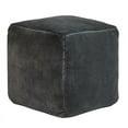 thumbnail image 1 of Grey Velvet Pouf, 1 of 2