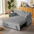 thumbnail image 1 of Grey Velvet Sleeper Sofa Bed, 1 of 5
