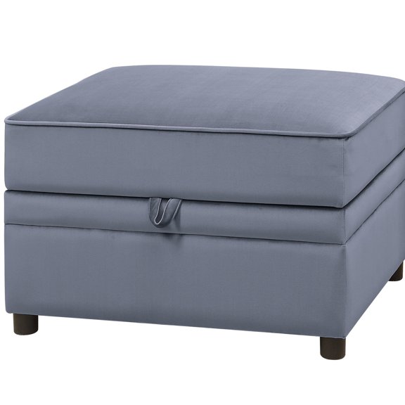 Velvet Storage Ottoman in Grey - Maximize Space in Primary Living Zones