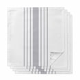 thumbnail image 1 of Grey Vertical Striped Cloth Napkins, White Modern Simple Geometric Washable and Reusable Dinner Napkins Set of 4, Table Napkin for Kitchen Party Birthday Wedding Hotel Housewarming 20"x20", 1 of 8