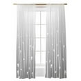 thumbnail image 1 of Grey Vertical Wave Lines Sheer Curtains 84 Inch Long 2 Panels, Flower Gradient Minimalist Texture Light Filtering Rod Pocket Semi Sheer Curtains, Sheer Voile Drapes for Living Room Bedroom, 52"x84", 1 of 5