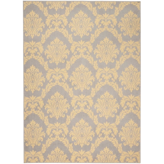 Grey Victorian Damask Area Rug by Pinewood Grove