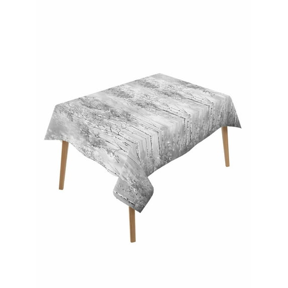 Grey Vintage Table Cloth, Modern Abstract Art Oil Paiting Waterproof Tablecloth for Rectangle Tables, Reusable Washable Fabric Table Cover for Restaurant Kitchen Dining Tables 60"x102"