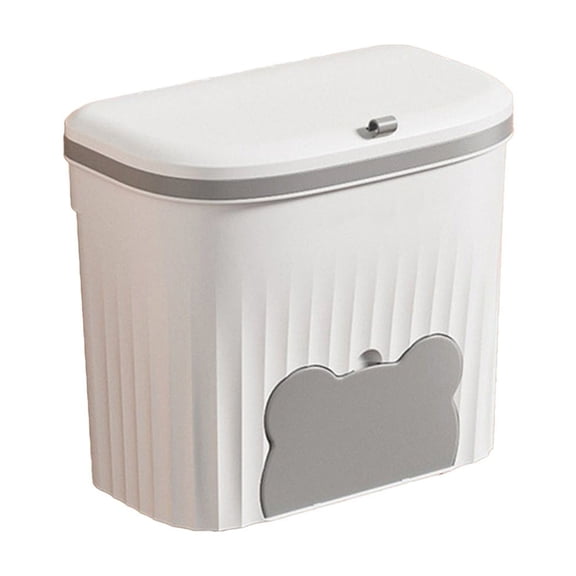 Grey Wall Mounted Trash Bin, Kitchen Cabinet Hanging Garbage Can With Lid, Plastic Design For Bathroom, Office And Home Use, 10X9X6.3 Inches 0.87 Lb