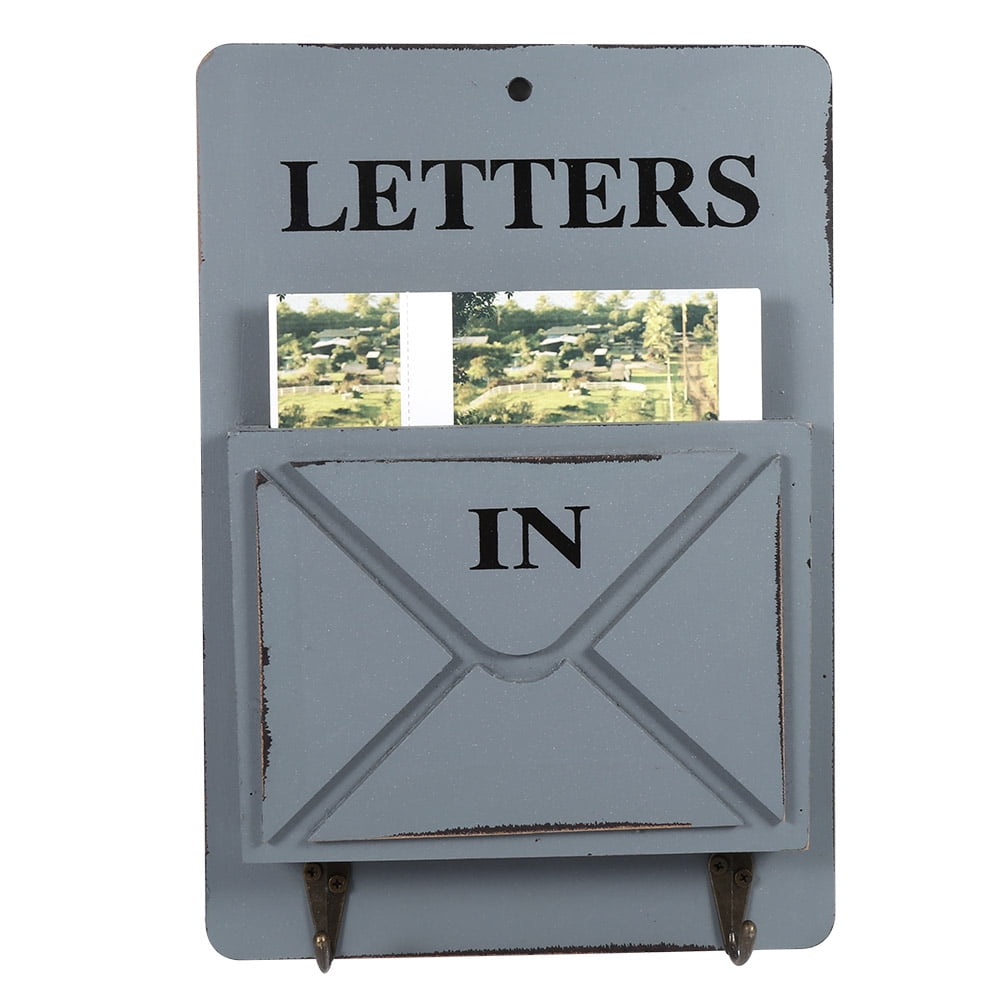 Wooden Letter Rack And Key Holder