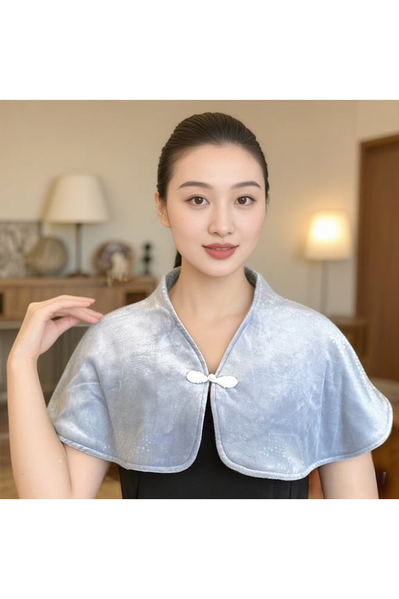 Grey Warm Shoulder Shawl Cape Soft Casual Shawls Neck Back Warmer Wrap Cape Keep Warm Shoulder Shawl Blanket