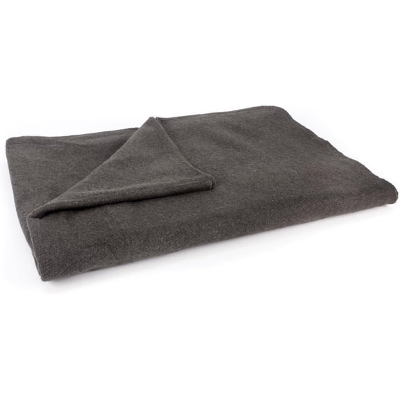 Grey Warm Wool Fire Retardant Blanket, 62" x 80" (52% Wool) - US Military Style