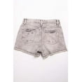thumbnail image 1 of Ragstock Grey Washed High Rise Frayed Denim Shorts, 1 of 3