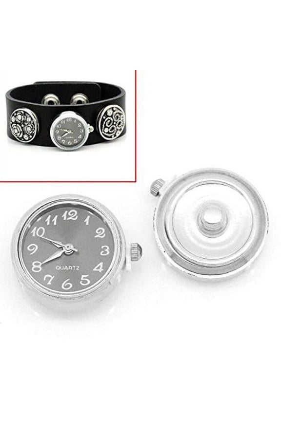 Grey Watch Face Chunk Click Buttons Snap for Chunk Bracelet 25x21mm,knob:5.5mm