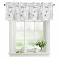 thumbnail image 1 of Grey Watercolor Flower Valances for Windows, Rod Pocket Kitchen Valance Curtains - Soft & Washable Small Window Treatment for Living Room, Bathroom, Abstract Art Flowers 42x12inch, 1 Panel, 1 of 9