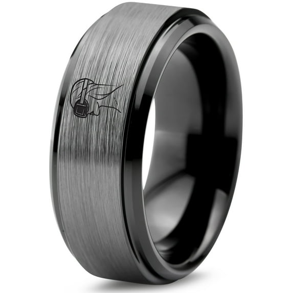 Tungsten Valentines Day Rings Jewelry Grey Edgy Gamer Men 9th Anniversary Gifts for New Mom