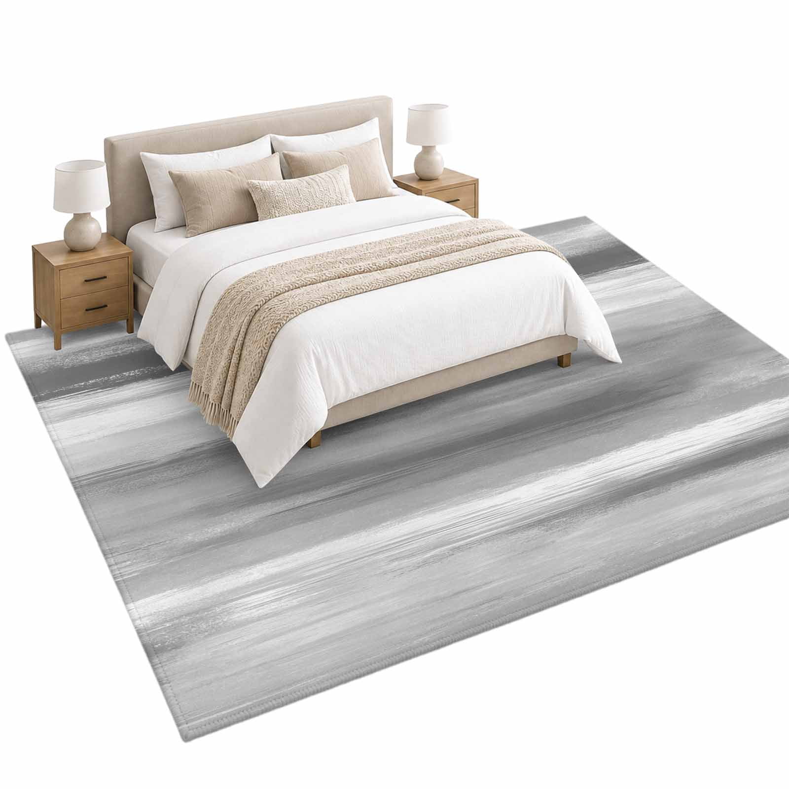 Grey and White Abstract Area Rug 6'x9', Mottled Oil Painting Texture ...