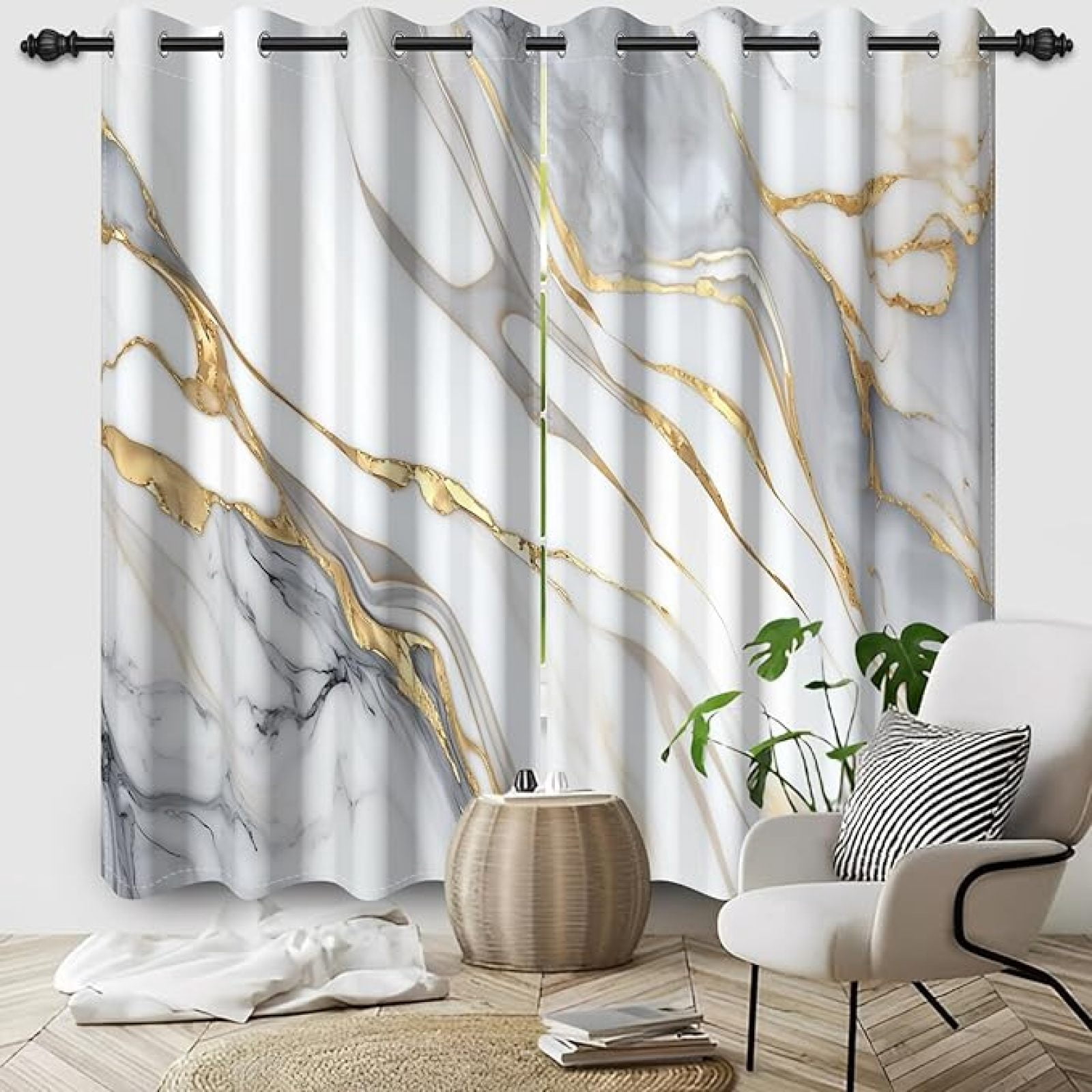 Grey And Gold Curtains