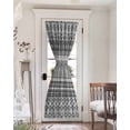 thumbnail image 1 of Grey White Boho Blackout Curtains, French Door Curtains for Door Window, Vintage Ethnic Tribe Abstract Art Privacy Drapery for Patio/Sidelight Doors, 1 Panel with Tieback, 25 x 72 Inches, 1 of 6