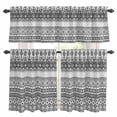 thumbnail image 1 of Grey White Boho Kitchen Curtains Sets for Windows 36 Inch Length, Vintage Ethnic Tribe Abstract Art Rod Pocket Window Treatments Tier Curtains and Valances Set for Bedroom/Bathroom, 1 of 8