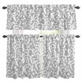 thumbnail image 1 of Grey White Botanical Kitchen Curtains Sets for Windows 36 Inch Length, Pastoral Spring Floral Summer Art Rod Pocket Window Treatments Tier Curtains and Valances Set for Bedroom/Bathroom, 1 of 8