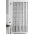 thumbnail image 1 of Grey/White Botanical Printed Fabric Shower Curtain + Medium Weight Liner, 1 of 5