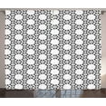 thumbnail image 1 of Ambesonne Grey and White Curtains 2 Panel Set, Flower Grid, 108" x 96", Charcoal Grey with White, 1 of 3