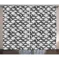 thumbnail image 1 of Grey and White Curtains 2 Panels Set, Diagonal Checkered Pattern with Abstract Weather Icons, Window Drapes for Living Room Bedroom, 108W X 96L Inches, Charcoal Grey Pale Grey White, by Ambesonne, 1 of 3