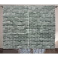 thumbnail image 1 of Ambesonne Grey and White Curtains 2 Panel Set, Brick Wall Tiles, 108" x 90", Grey, 1 of 3