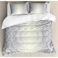 thumbnail image 1 of Grey and White Duvet Cover Sets, Culture Mandala Circle Ombre Art Cosmos, Bedding Set with 2 Duvet Covers & 4 Pillowcases, 2 Pack Queen Size, Pale Grey White Ivory, by Ambesonne, 1 of 7