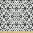 thumbnail image 1 of Ambesonne Grey and White Fabric by the Yard Upholstery, Boho Floral Art, 1 Yard, Charcoal Grey and White, 1 of 4