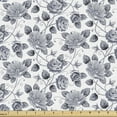 thumbnail image 1 of Ambesonne Grey and White Fabric by the Yard Upholstery, Romatic Roses, 5 Yards, Grey and White, 1 of 4