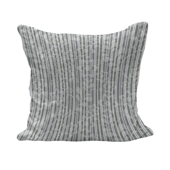 Grey and White Fluffy Throw Pillow Cushion Cover, Floral Petals Branches and Leaves Faded Toned Abstract Blossoms Pattern, Decorative Square Accent Pillow Case, 26" x 26", Grey, by Ambesonne