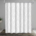 thumbnail image 1 of Grey and White Herringbone Shower Curtain, Modern Gray Geometric Chevron Striped Bathroom Decor, Waterproof Minimalist Fabric Polyester Set, with 12 Hooks 72 x 72 Inches, 1 of 6