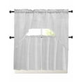 thumbnail image 1 of Grey White Kitchen Curtains Sets 24 Inch Length with Valance, Vintage Country Farmhouse Neutral Textured Swag Valances and Tiers Curtain Set Drapes Swag Curtains for Living Room, Bathroom, Bedroom, 1 of 6