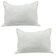 thumbnail image 1 of Grey and White Knitted Quilt Pillowcover Set of 2, Geometric Diamond Shaped Mosaic Motif Digital Minimalist Display, Standard Queen Pillow Sham Bedroom, 30" x 20", Grey White, by Ambesonne, 1 of 1