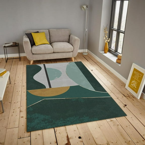 Grey and White Line Area Rugs, Simple Loop Carpet, Bathroom Rugs Soft to The Touch Easy to Clean Machine Washable Suitable for Living Room Study Bedroom Cafe,5ft x 8ft