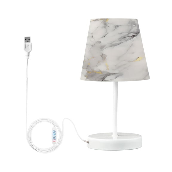Grey White Marble Desk Lamp LED Table Nightstand Lamps with 3 Color Temperatures for Home Bedroom Living Room Decor 8x12