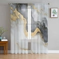 thumbnail image 1 of Grey White Marble Sheer Curtains 84 Inch Length 2 Panels Set for Living Room/Bedroom, Ink Painting Abstract Modern Semi Curtain Sheers Drapes Rod Pocket Curtains Window Treatment Set 52''x84''x2, 1 of 7