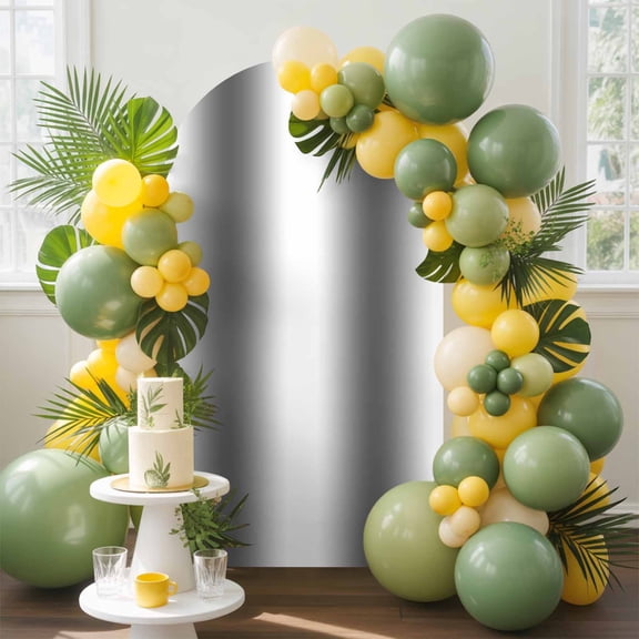 Grey White Ombre Arch Backdrop Cover, 6.6FT, Gradient Color Spandex Arch Covers Double-Sided Backdrop for Wedding Birthday Party Photo Background Decoration