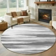 thumbnail image 1 of Grey White Ombre Round Rugs 7ft, Abstract Art Oil Painting Modern Non Slip Washable Rug Runner, Low Pile Indoor Floor Carpet Mat Bathroom Rugs for Living Room, Bedroom, Kids Room, 1 of 9