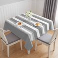 thumbnail image 1 of Grey White Ombre Stripe Table Cloth Waterproof Tablecloths, Farmhouse Modern Art Striped Tablecloth Dining Table Cover for Kitchen Party Tabletop Outdoor, Square Tablecloth 60x60 Inch, 1 of 9
