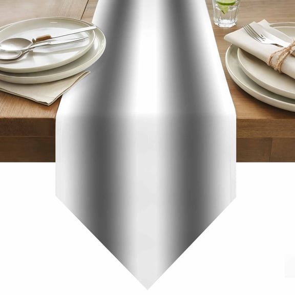 Grey White Ombre Table Runner 120 Inches Long Gradient Color Table Runners for Dining Room Tabletop Dresser Scarf Home Party Banquet Wedding Holiday Decoration