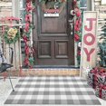 thumbnail image 1 of Grey and White Outdoor Rug 26"x49" Buffalo Plaid Porch Mat Cotton Woven Machine Washable Carpet for Layered Doormat Hello/Welcome Door Mat,Kitchen,Farmhouse,Entryway, 1 of 5