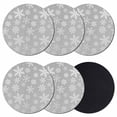 thumbnail image 1 of Grey White Snowflake Christmas Coasters Set of 6, Absorbent Coasters for Drinks, Winter Xmas Snowflakes Coaster for Desk Coffee Table Protection, Home Decor House Warming Gifts 4", 1 of 8