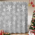 thumbnail image 1 of Grey White Snowflake Christmas Shower Curtain, Winter Xmas Snowflakes Waterproof Fabric Shower Curtains with 12 Hooks, Bathroom Curtain Set for Bathroom Accessories Decor, 36 x 72 Inches, 1 of 9