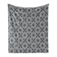 thumbnail image 1 of Grey and White Soft Flannel Fleece Throw Blanket, Moroccan Star Pattern Traditional Tile Symmetrical Motifs, Cozy Plush for Indoor and Outdoor Use, 60" x 80", Charcoal Grey White, by Ambesonne, 1 of 5