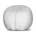 thumbnail image 1 of Grey and White Storage Toy Bag Chair, Labyrinth Maze Style Pattern Grid Retro Pattern with Angled Lines, Stuffed Animal Organizer Washable Bag, Large Size, Pale Grey and White, by Ambesonne, 1 of 3