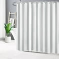 thumbnail image 1 of Grey and White Striped Fabric Shower Curtain for Bathroom with 12 Hooks, Geometric Vertical Stripe Shower Curtains for Bathroom, Modern Farmhouse Chic Style Bathroom Shower Curtains, 72x84 Inch, 1 of 6