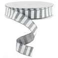 thumbnail image 1 of Grey White Striped Fabric Wired Ribbon (1.5 Inches x 50 Yards)TR80809-R7, 1 of 1