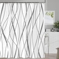 thumbnail image 1 of Grey and White Striped Shower Curtain Gray Abstract Geometric Modern Simple Minimalist Shower Curtains for Bathroom Waterproof Washable Fabric Bath Curtain Decor 72"W x 78"L (Pack of 1), 1 of 6
