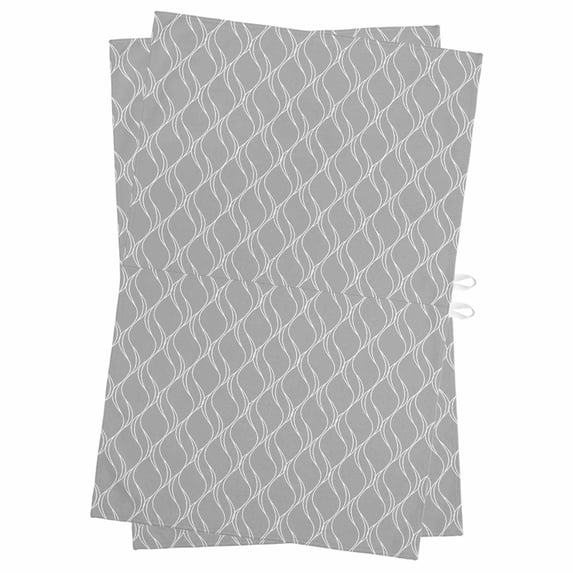 Grey White Stripes Kitchen Towels Set of 2, Water Absorbent Dish Towel, Simple Geometric Modern Monochrome Decorative Hand Towels - Quick Drying Cloth for Cooking Baking, 18x28 Inch