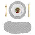 thumbnail image 1 of Grey White Stripes Round 13 Inch Placemats Set of 6, Simple Geometric Modern Monochrome HeatResistant Non Slip Place Mats for Dining Table, Wipeable Braided Kitchen Table Mats for Housewarming, 1 of 9
