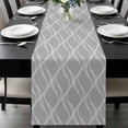 thumbnail image 1 of Grey White Stripes Table Runner 72 Inches Long, Simple Geometric Modern Monochrome Kitchen Coffee Dining Table Decoration for Home Party Birthday Wedding Home Decor 18x72 Inches, 1 of 8