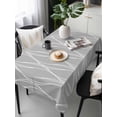 thumbnail image 1 of Grey White Stripes Tablecloth Rectangle Table Cloths 54x108, Waterproof Tablecloth Outdoor Table Cloth, Simple Geometric Modern Monochrome Washable Table Cover for Kitchen Dinning Party, 1 of 8